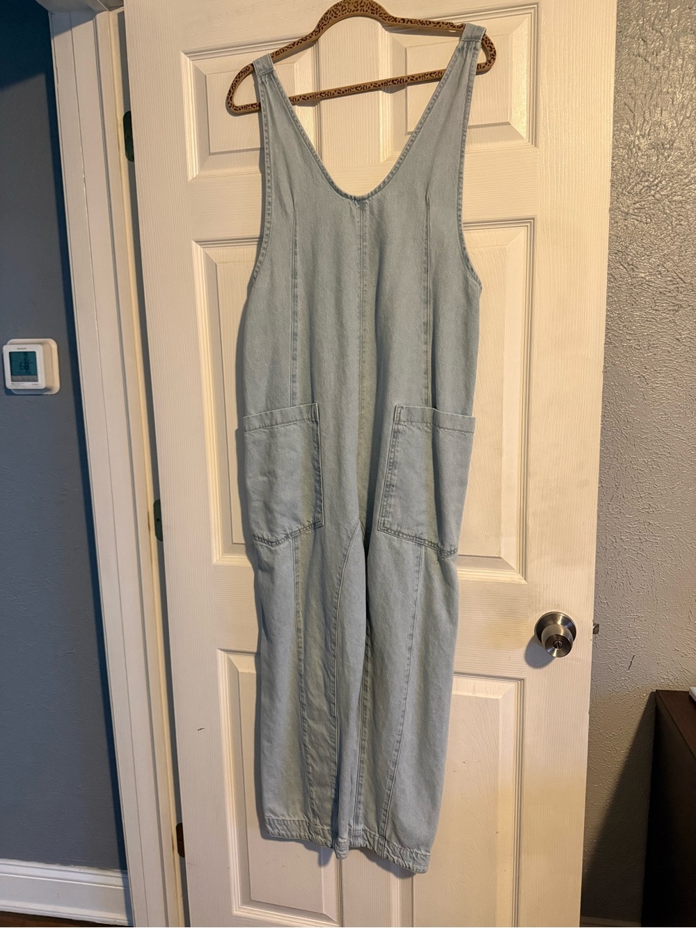 We The Free Light Blue Denim Overalls